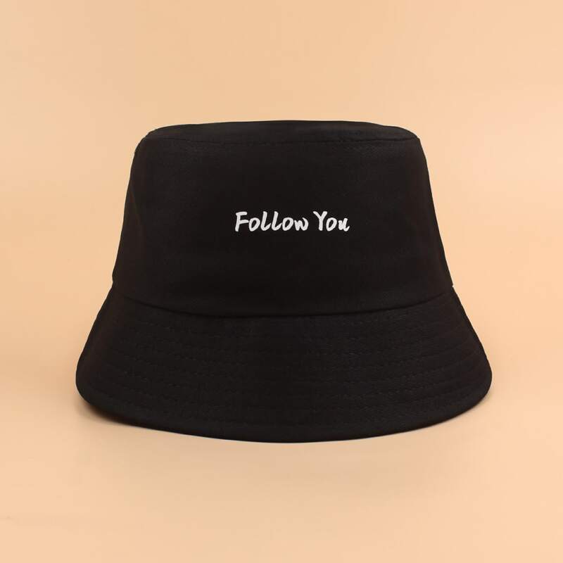 

Letter Graphic Bucket Hat, Black