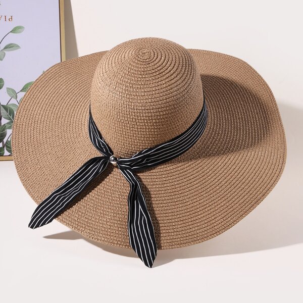 

Wide Brim Straw Hat, Brown