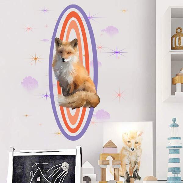 

Fox Print Wall Sticker, Multicolor