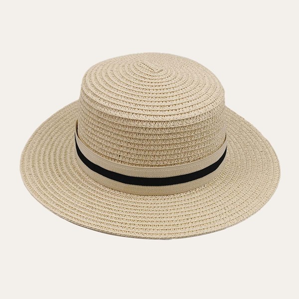 

Minimalist Straw Hat, Beige