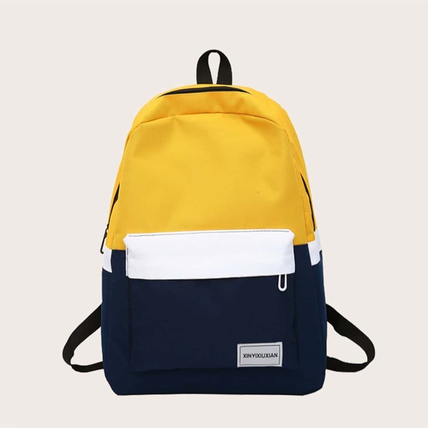 

Colorblock Large Capacity Backpack, Multicolor