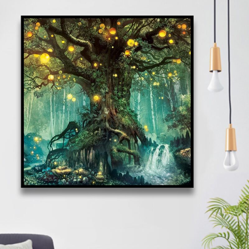 

Tree Print DIY Diamond Unframed Painting, Multicolor
