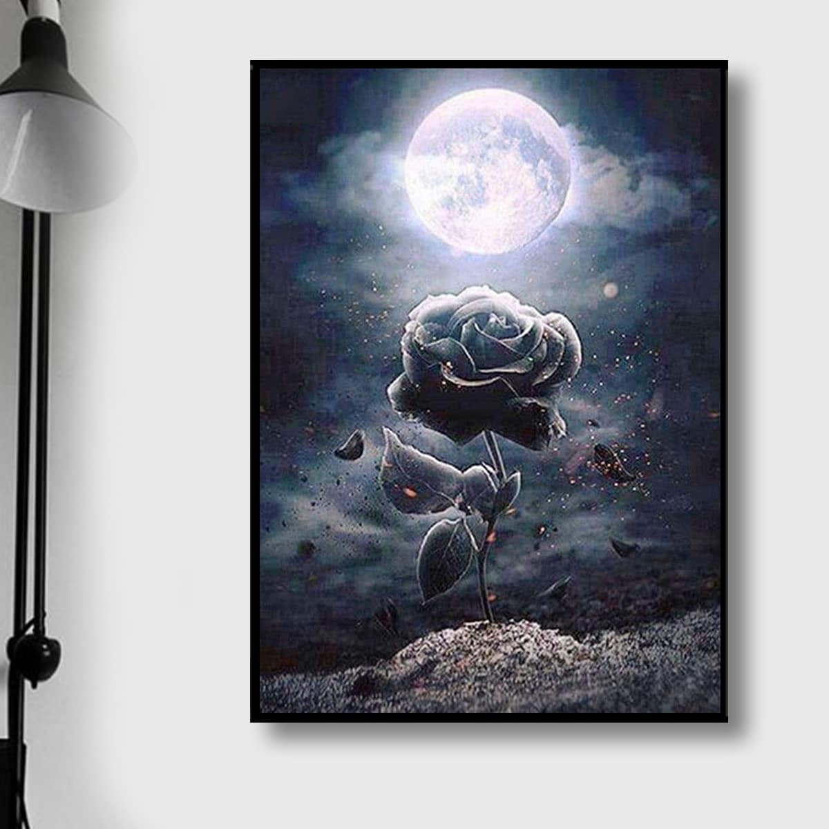 

Rose & Moon Print Diamond Painting Without Frame, Multicolor