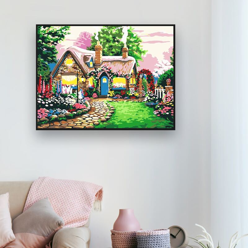 

House Pattern Diamond Painting Without Frame, Multicolor