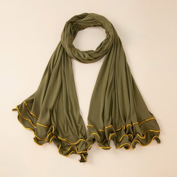 

Contrast Hem Scarf, Army green