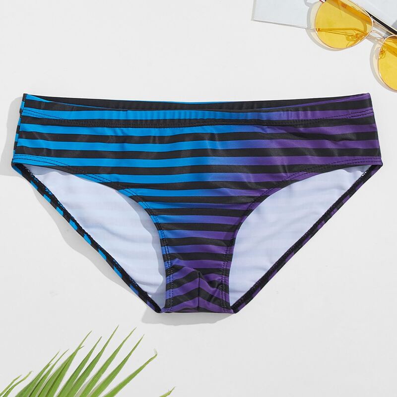 

Guys Striped Swim Brief, Blue