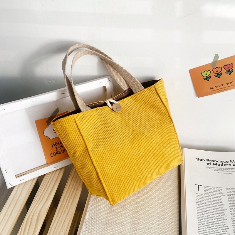

Solid Rib Tote Bag, Yellow