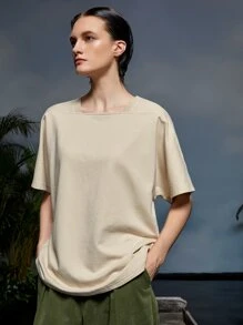 GRAYE Solid Batwing Sleeve Tee - Apricot - View 1
