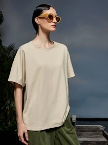 GRAYE Solid Batwing Sleeve Tee - Apricot - View 3