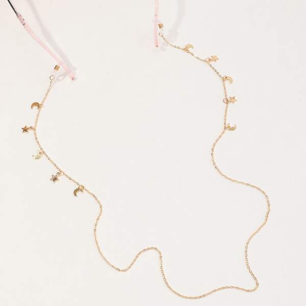 

Girls Star & Moon Charm Glasses Chain, Gold