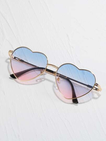 Heart Frame Fashion Glasses Cute Sunglasses Beach Sun Glasses Halloween Beach Accessories For Women Sun Glasses Sunglasses Shades Valentine's Day Valentines Fashionable Shade Elegant Outfit Family Outings Travel Vacation Holiday For Summer Beach Vacation,Outdoor,Travel