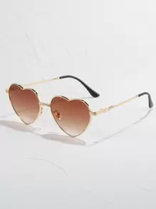 Heart Frame Fashion Glasses Y2K Sunglasses Elegant Sunglasses Beach Sun Glasses Halloween Beach Accessories For Women Sun Glasses Sunglasses Shades Valentine's Day Fashionable Shade Elegant Outfit Family Outings Travel Vacation Holiday For Summer Beach Vacation,Outdoor,Travel - Brown - View 2