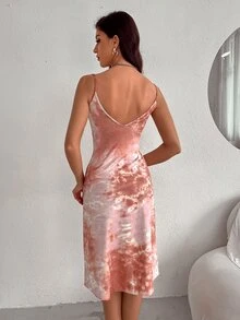 Đầm Lộ Lưng Cà vạt nhuộm Giải trí - Nhiều màu - Xem 2