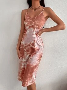 Đầm Lộ Lưng Cà vạt nhuộm Giải trí - Nhiều màu - Xem 4