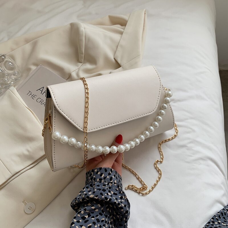 

Chain Strap Satchel Bag, Beige