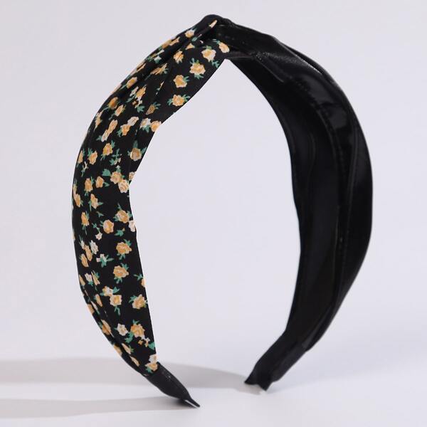 

Girls Floral Print Hair Hoop, Black