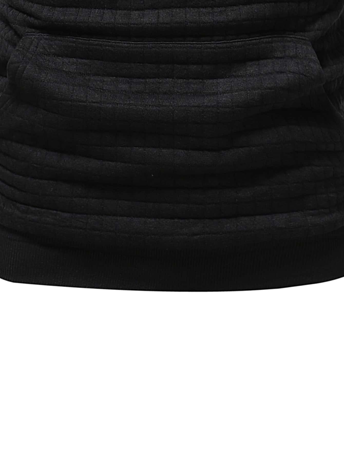 Manfinity Men Kangaroo Pocket Drawstring Hoodie - Black - View 4