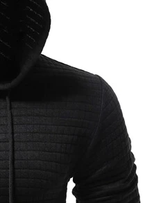 Manfinity 男士袋鼠口袋抽繩連帽衫 - 黑色 - 查看 5