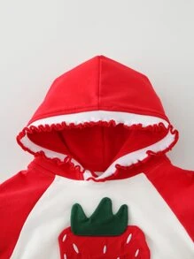 Peninsula Baby 女嬰草莓貼布連帽連身背心