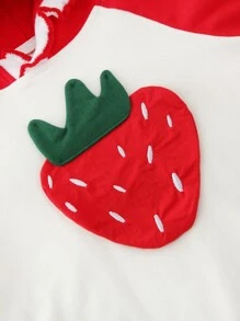 Peninsula Baby 女嬰草莓貼布連帽連身背心