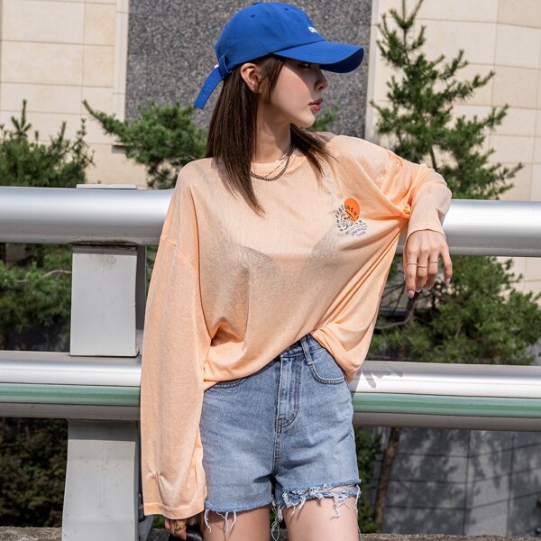 

Letter Graphic Drop Shoulder Tee, Orange