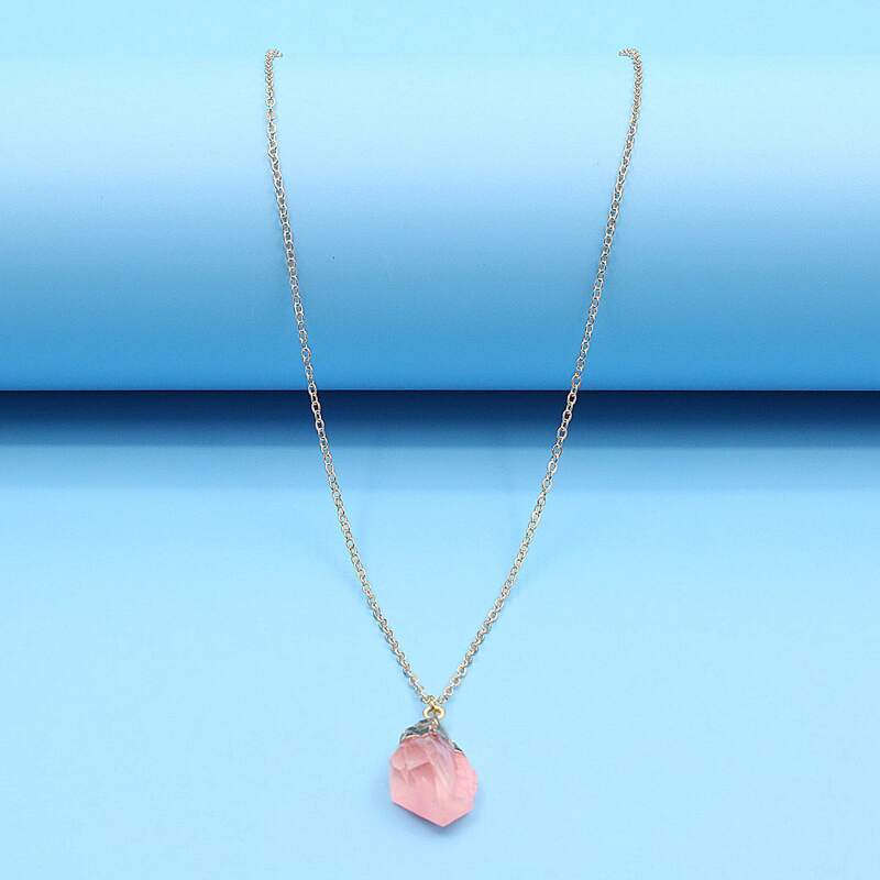 

Stone Design Pendant Necklace, Pink