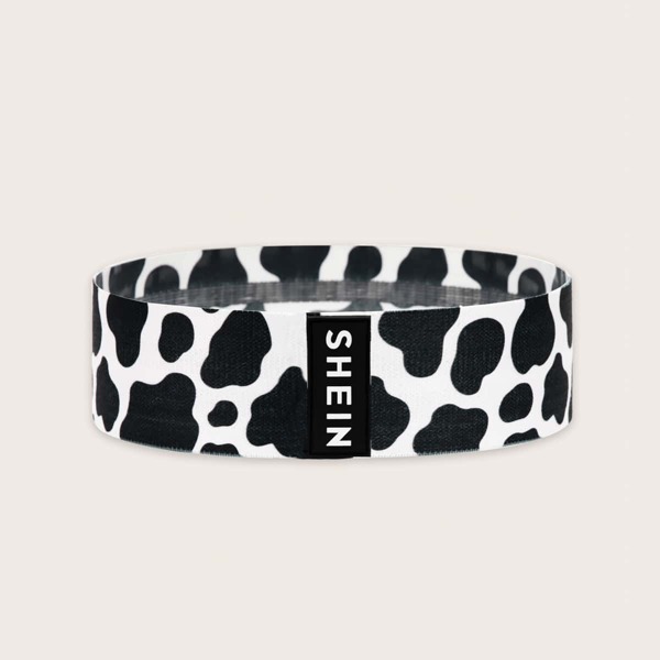 

Cow Pattern Workout Resistance Band, Black and white