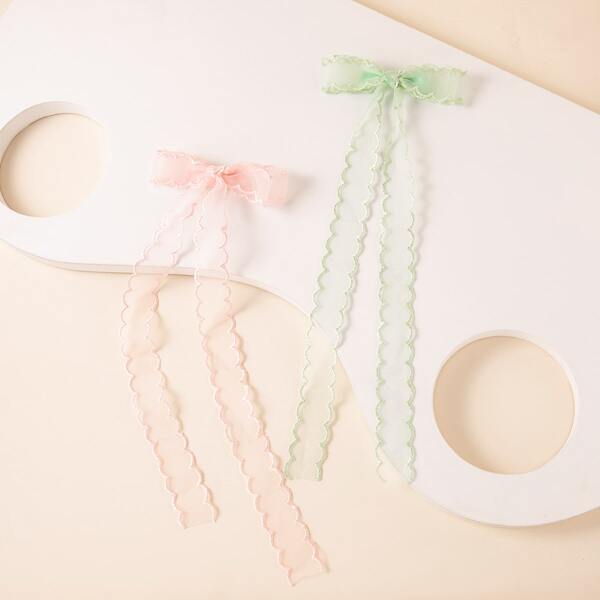 

2pcs Toddler Girls Bow Knot Hair Clip, Multicolor