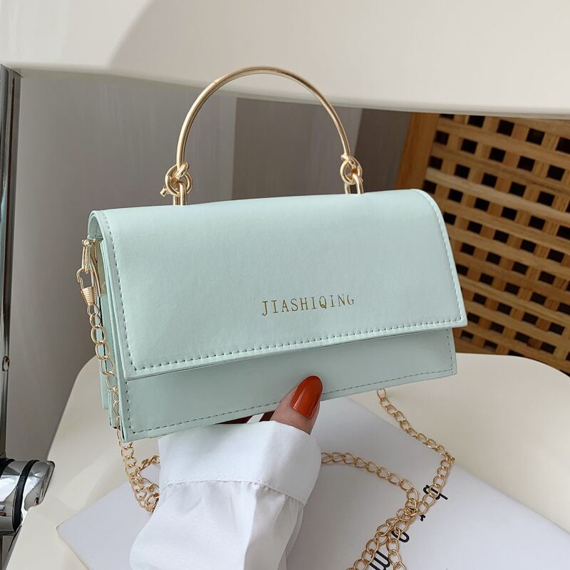 

Top Handle Chain Bag, Blue