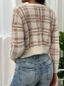 SHEIN Unity 女式格子休闲长袖开衫 - 彩色 - 查看 2