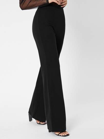 SHEIN Tall Pantalones palazzo unicolor con cremallera trasera