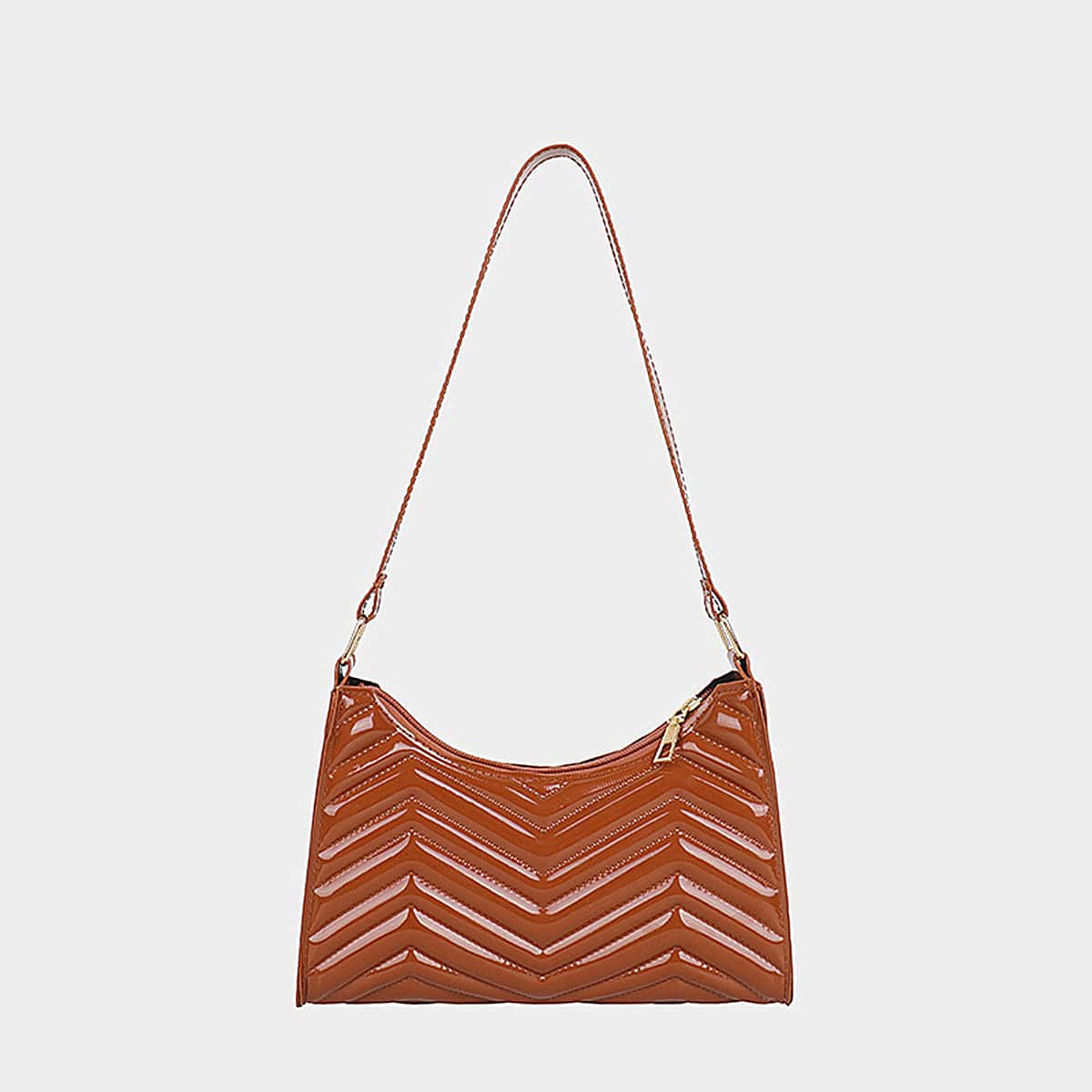 

Chevron Pattern Shoulder Bag, Brown