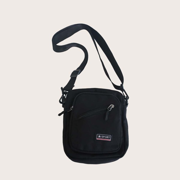 

Men Simple Crossbody Bag, Black