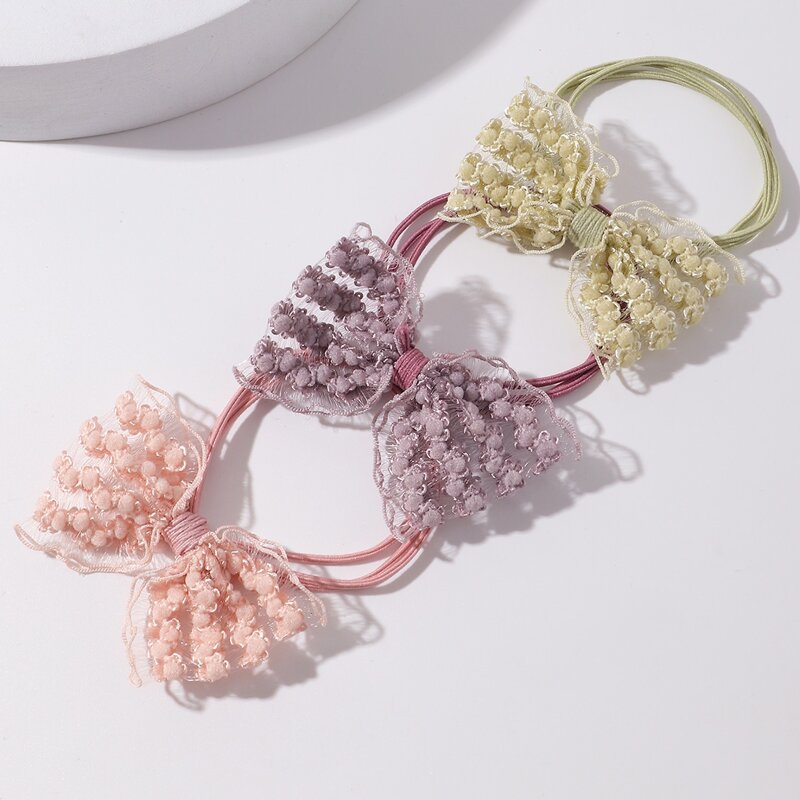 

3pcs Bow Decor Hair Tie, Multicolor