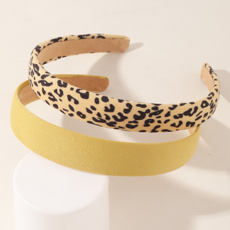 

2pcs Leopard Pattern Headband, Yellow