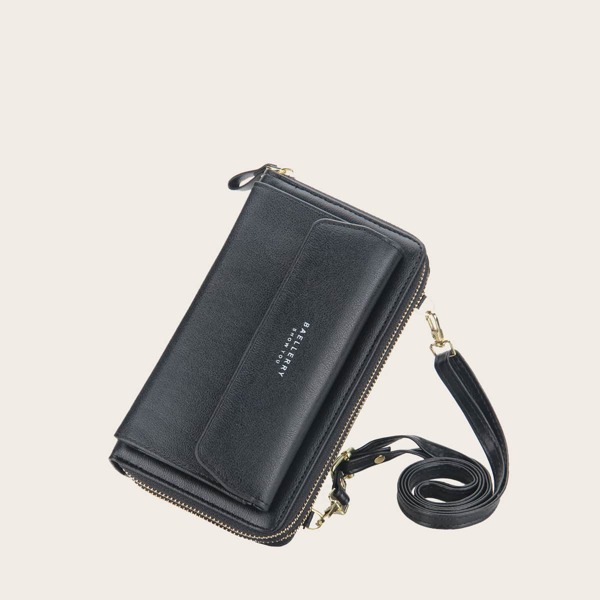 

Letter Graphic Crossbody Bag, Black