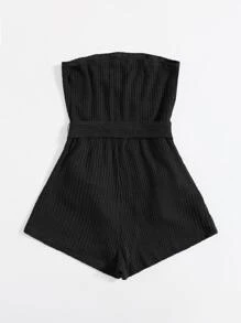 SHEIN VCAY Concert Outfit Sequin Star Pattern Knit Self Romper - Black - View 2