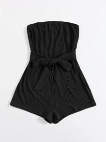 SHEIN VCAY Concert Outfit Sequin Star Pattern Knit Self Romper - Black - View 3