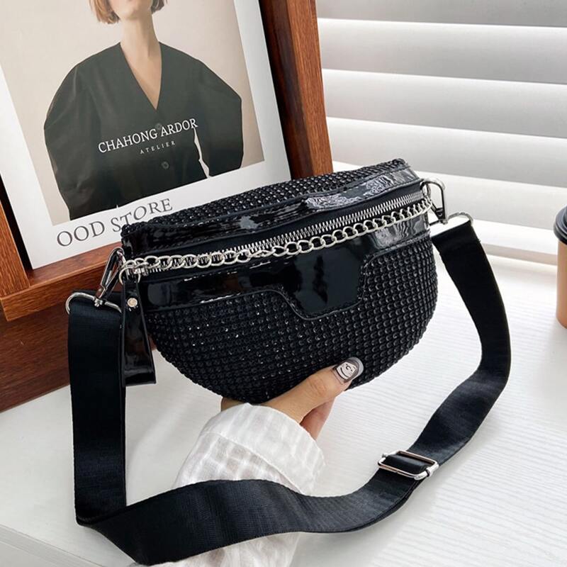 

Chain Decor Fanny Pack, Black
