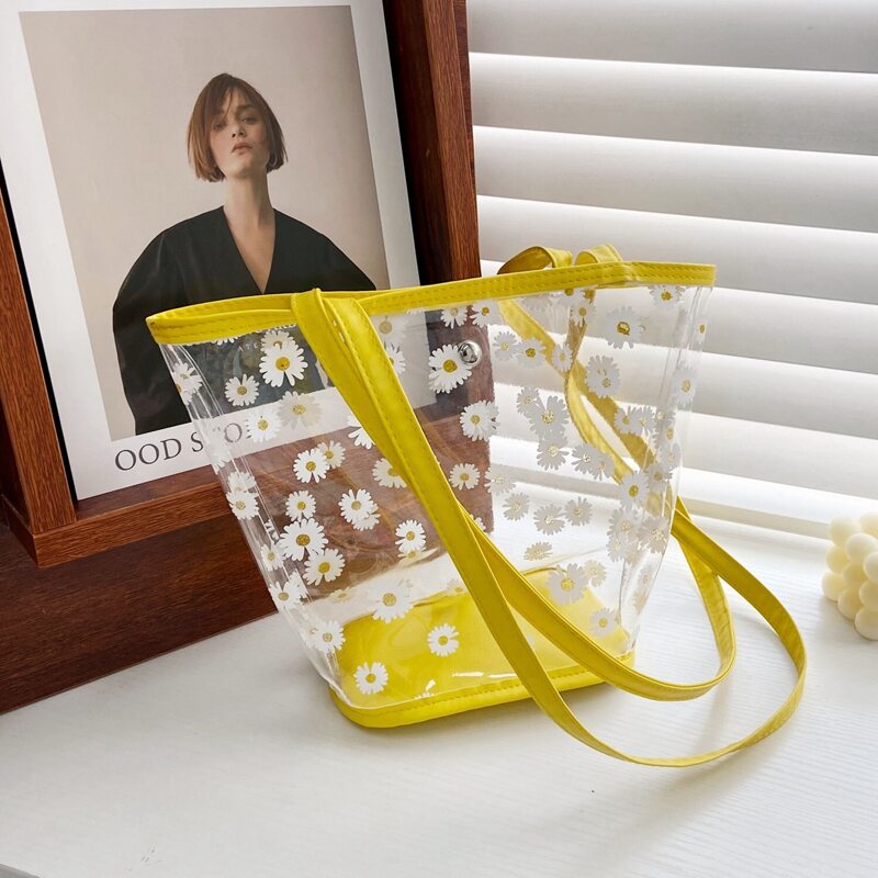 

Flower Graphic Tote Bag, Yellow