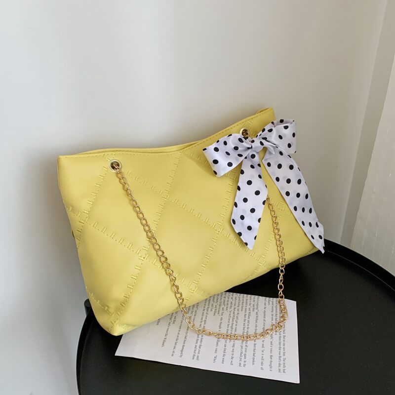 

Twilly Scarf Decor Quilted Tote Bag, Yellow
