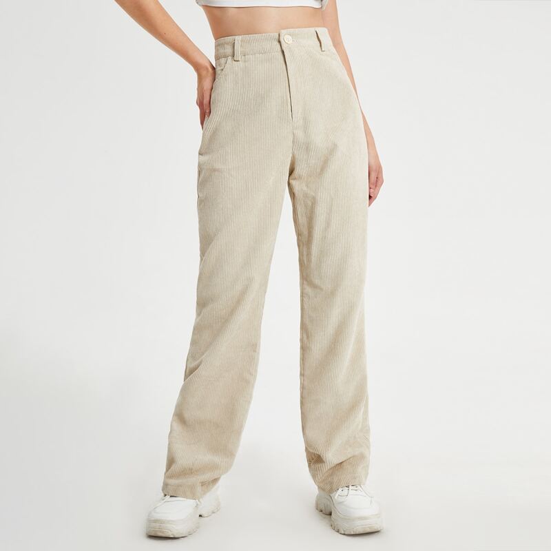 

Slant Pocket Corduroy Pants, Beige