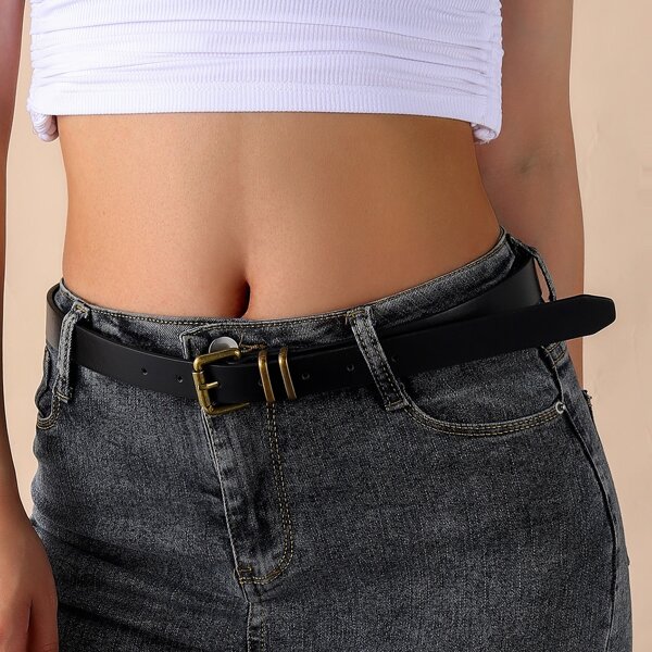 

Square Buckle Belt, Black