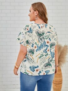 EMERY ROSE 大碼印花蝙蝠袖襯衫 - 彩色 - 查看 2