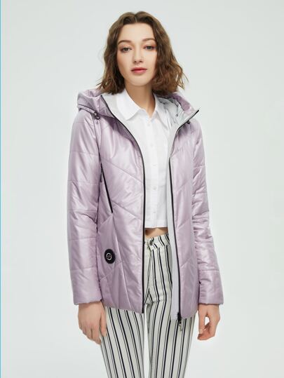 Zip Up Hooded Padded Coat