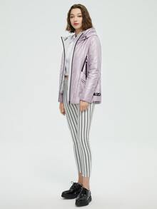 Zip Up Hooded Padded Coat - Baby Pink - View 3