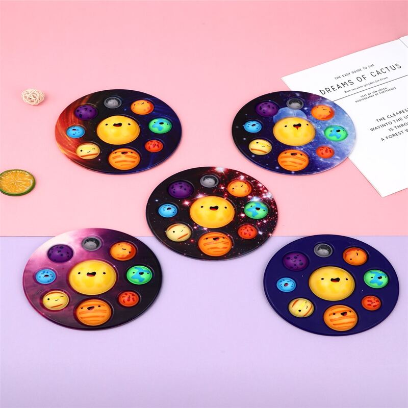 

1pc Round Planet Push Pop Bubble, Multicolor