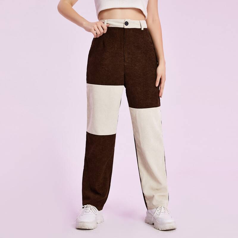 

Colorblock Corduroy Pants, Multicolor