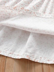 SHEIN 小女童小碎花彼得潘領打攬連衣裙