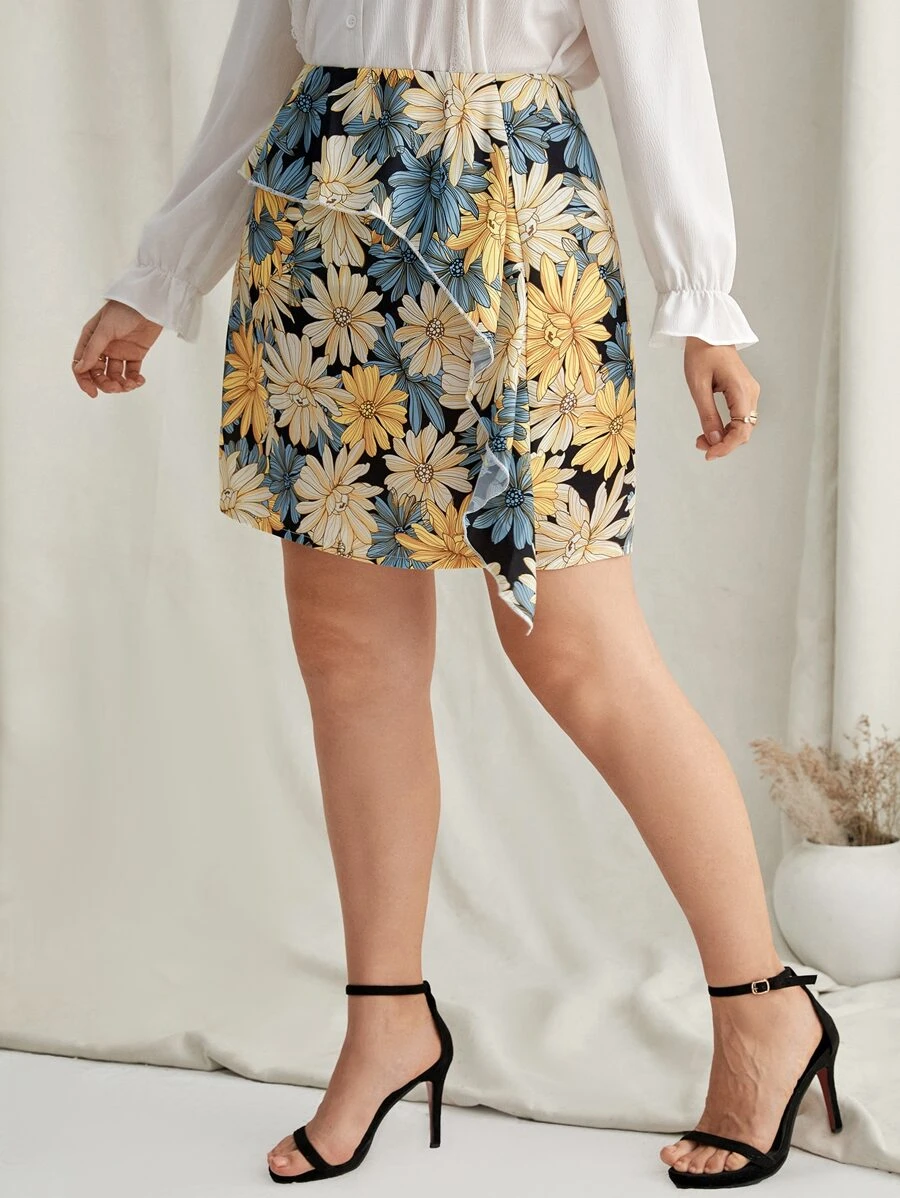 Váy Plus Size Xù Hoa Tất cả trên in Boho - Nhiều màu - Xem 1
